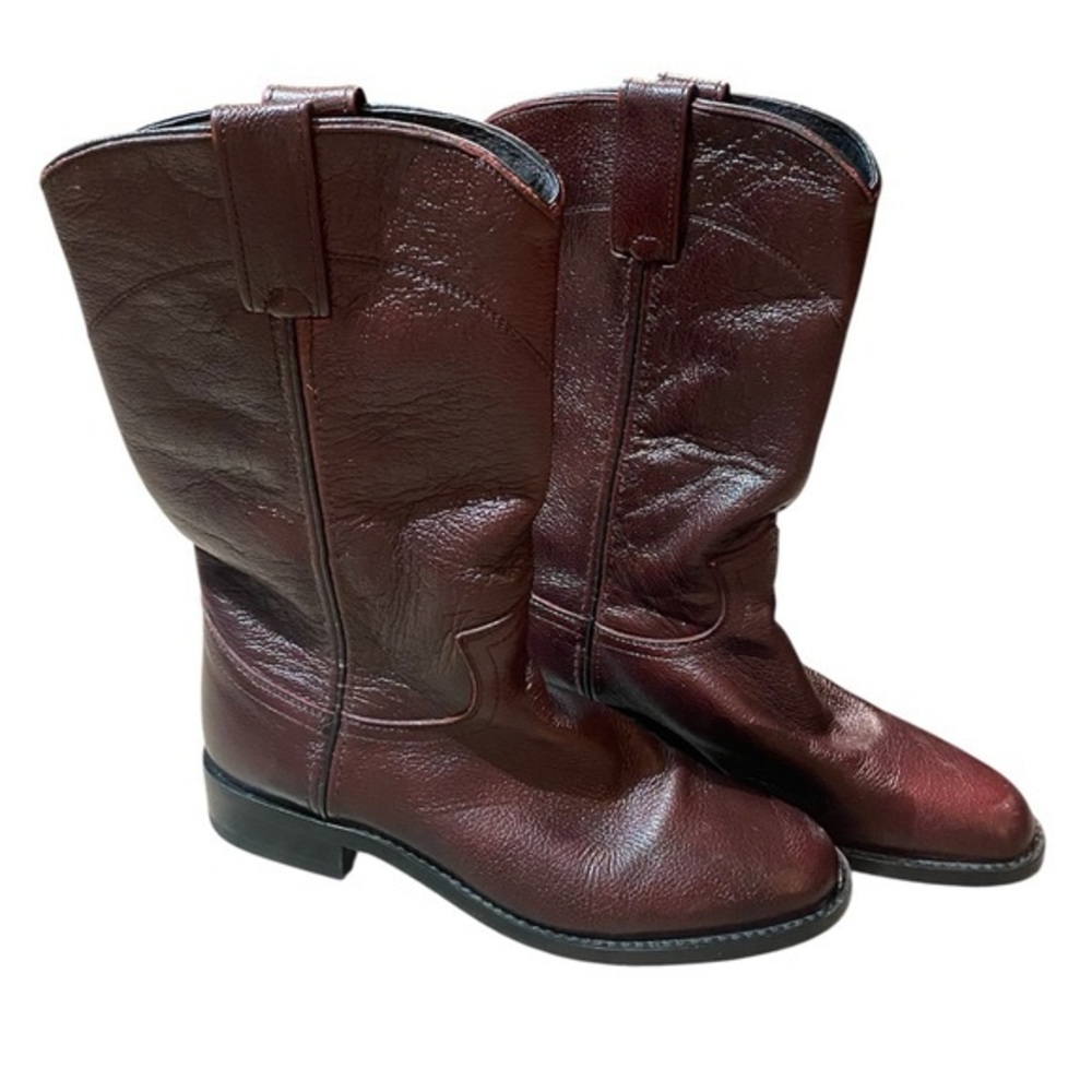Dan Post Maroon Leather Western Boots